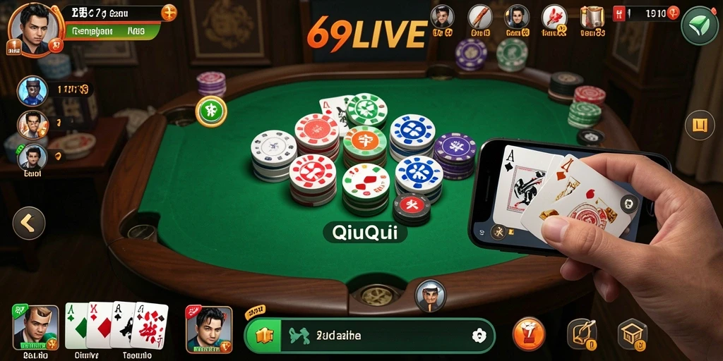 Tampilan gameplay QiuQiu yang menarik dan interaktif.