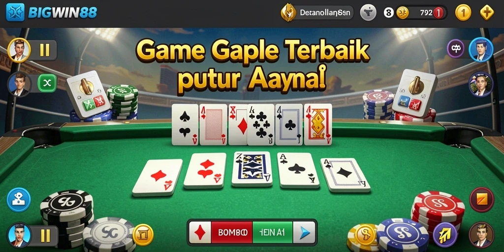Tampilan menarik gameplay Gaple di BIGWIN88.