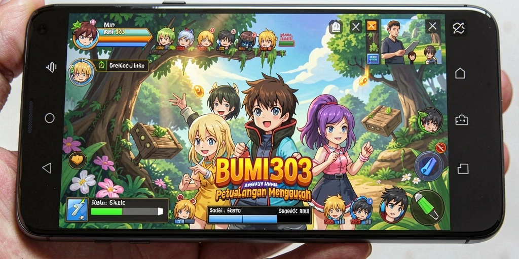 Tampilan gameplay mendebarkan dari BUMI303 dengan karakter Anime yang ikonik.