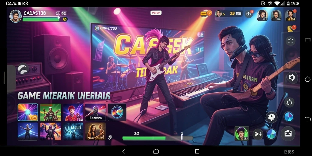 Menampilkan gameplay interaktif dengan alat musik di CADAS138.
