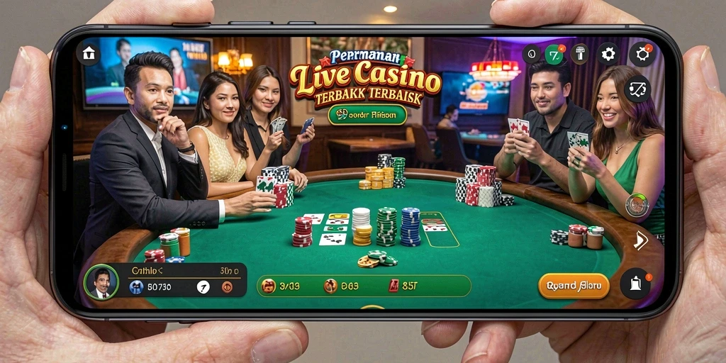 Tampilan gameplay Live Casino di D73 dengan dealer langsung yang ramah.