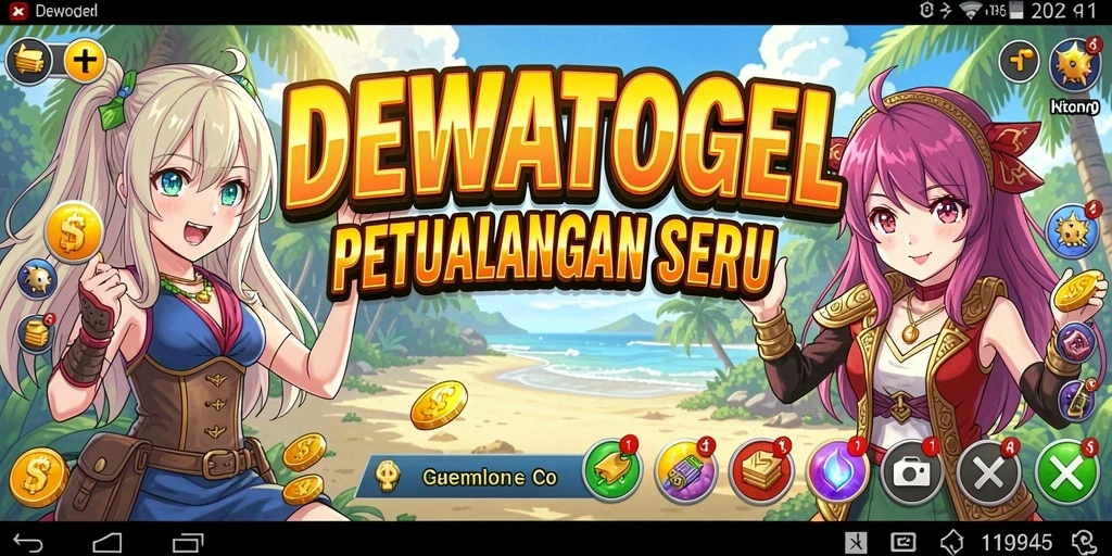 Gameplay DEWATOGEL dengan karakter Anime yang penuh warna.