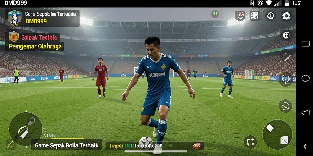 Tampilan gameplay DMD999 yang mendebarkan saat pertandingan sepak bola.