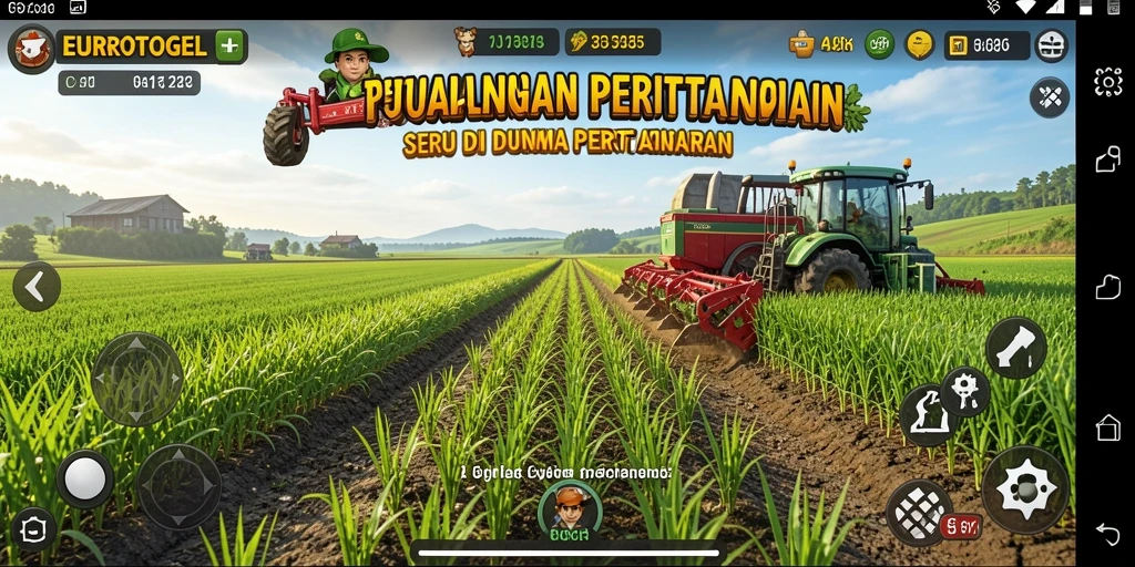 Screenshot gameplay EUROTOGEL menampilkan suasana ladang yang indah dan tanaman subur.