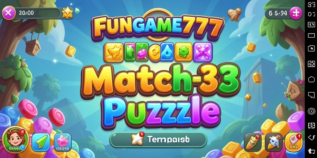 Tampilan gameplay FUNGame777 yang penuh warna dan menantang.