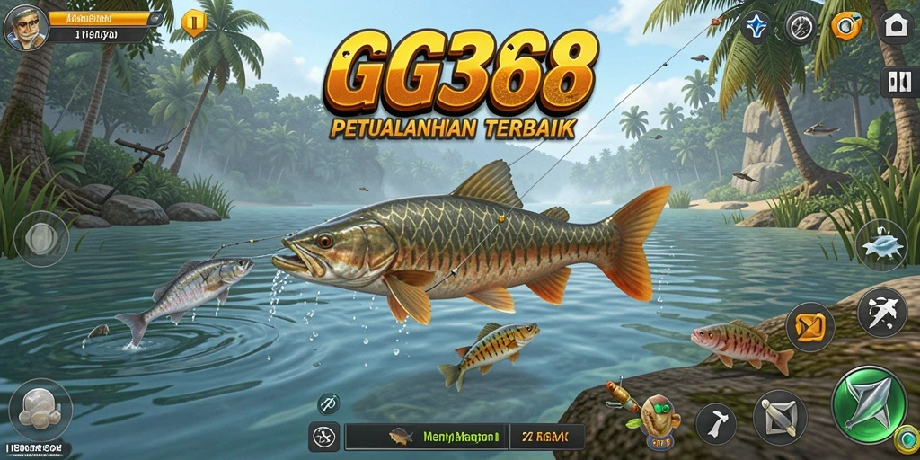 Gambar menampilkan aksi seru memancing dalam GG368.