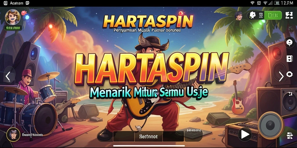 Tampilan gameplay HARTASPIN yang menampilkan pemain memainkan musik.