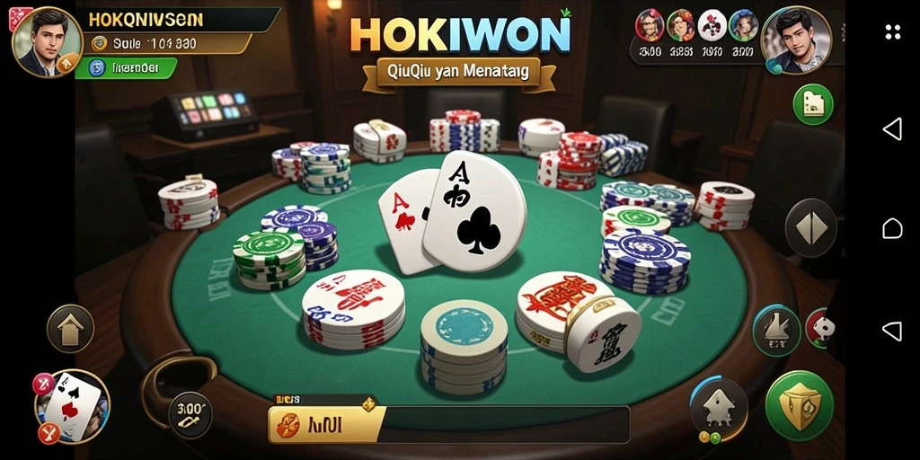 Tampilan gameplay QiuQiu yang menegangkan di HOKIWON.
