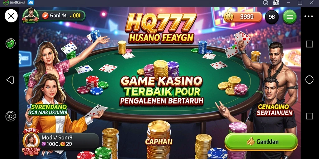 Screenshot gameplay HQ777 menampilkan pengalaman Kasino yang mendebarkan.