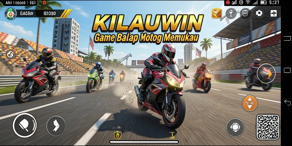 Gameplay KILAUWIN dengan motor balap yang seru dan menegangkan.