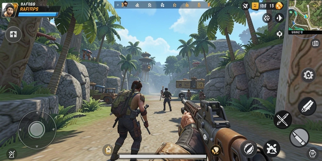 Tampilan menegangkan dari aksi gameplay TPS dalam RAFI88.