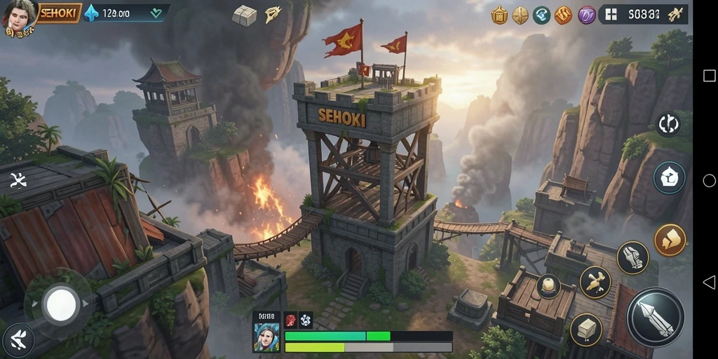 Tampilan gameplay SEHOKI yang mendebarkan dalam Tower Defense.
